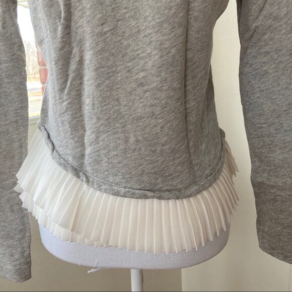J. Crew Ruffle Hem Sweater XXS Grey / Cream - Picture 5 of 11